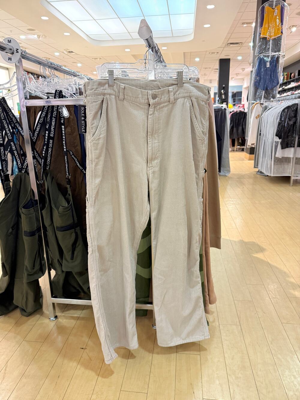 Needles x Smith's American Workwear Beige Corduroy Carpenter Painter Pants FW21